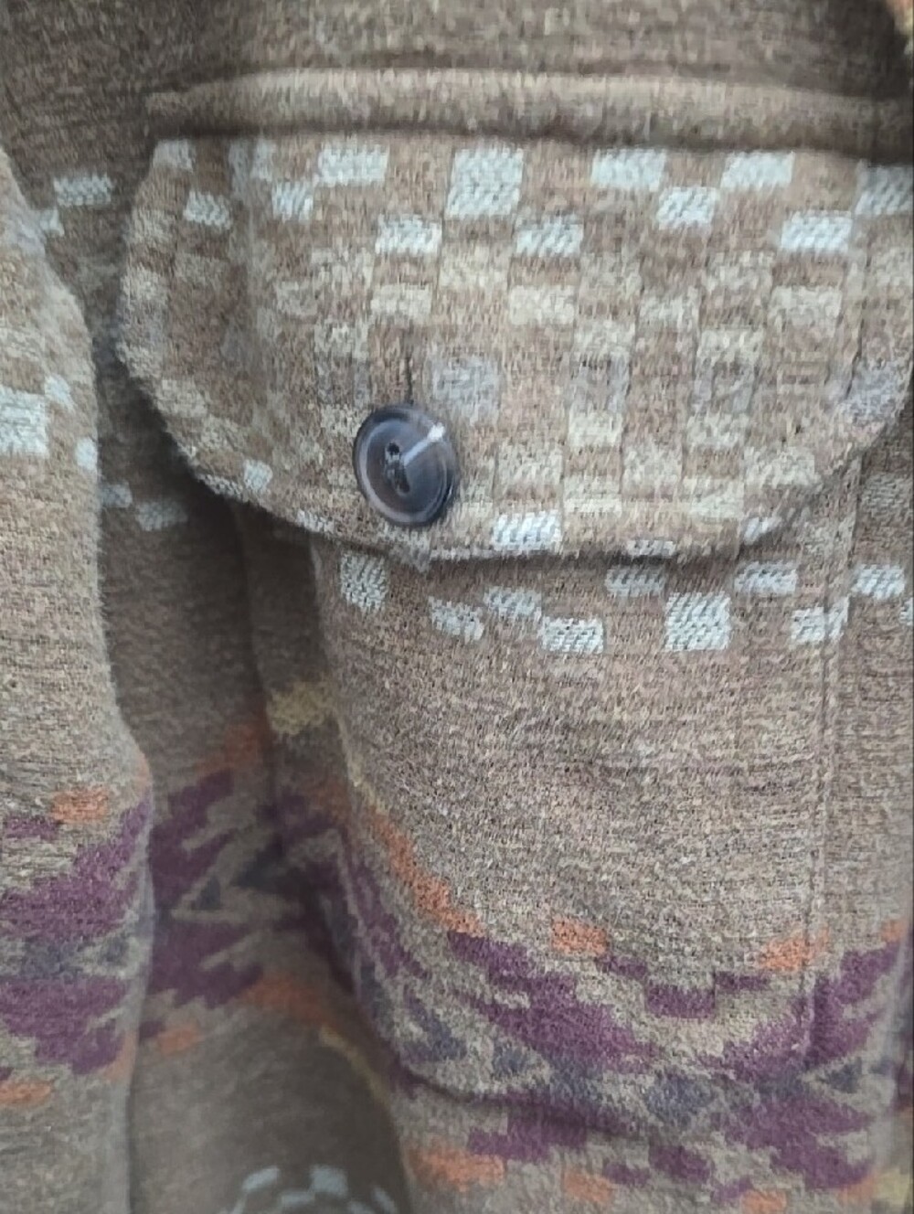 Pendleton Brown & Tan Patterned Lightweight Wool Shirt Jacket - Picture 2 of 10